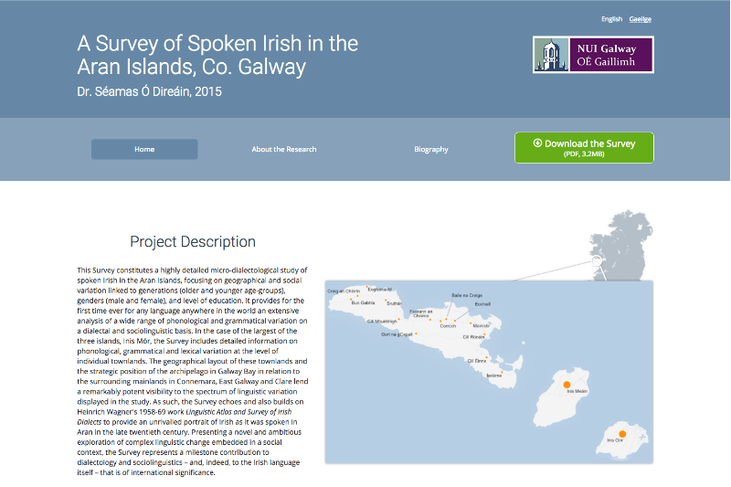 A Survey of Spoken Irish in the Aran Islands